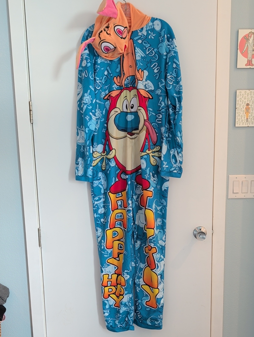 Y2K Ren And Stimpy Nickelodeon Onesie Size Large